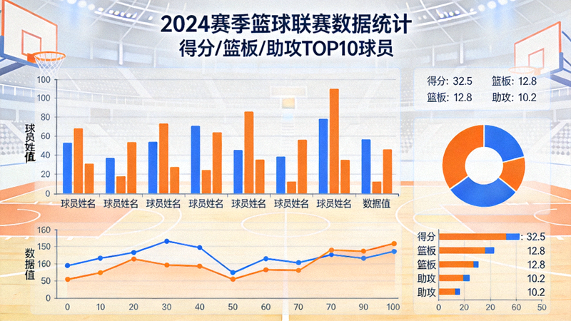 体育数据可视化图表与比赛统计画面